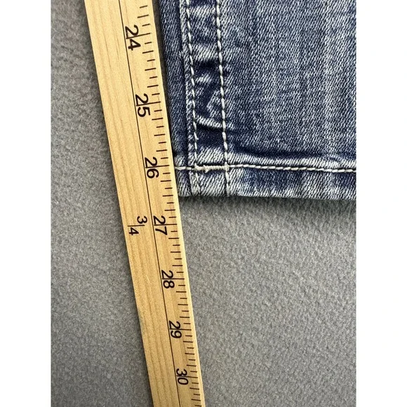 Miss Me Jeans Women 27 Blue MP7299S Mid-Rise Skinny Embellished Flap Pocket - Picture 10 of 16